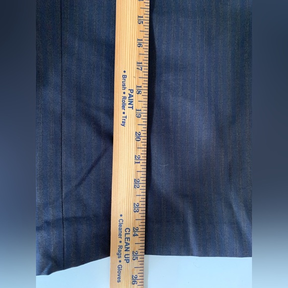 Dressbarn Pinstripe Pencil Skirt Size 14 Navy Blue Career Office - Picture 7 of 9